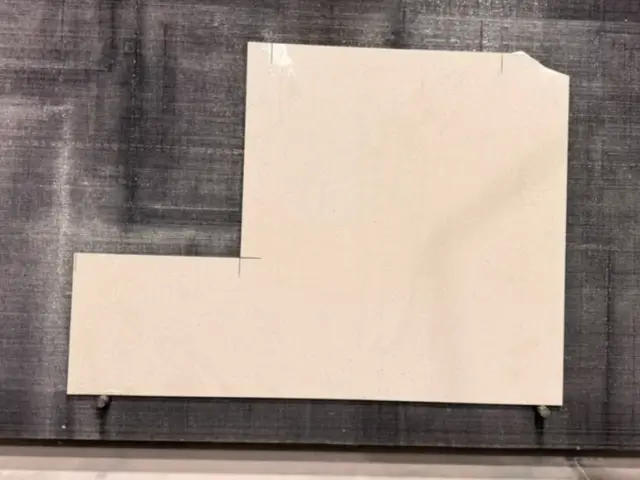 Quick Glass White Quartz remnant, 53" x 49"