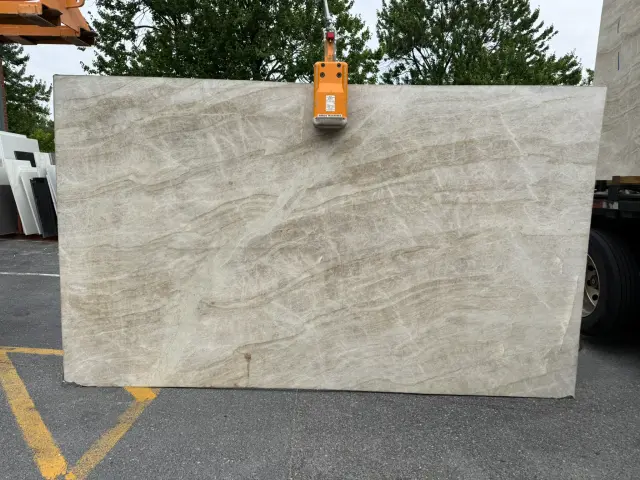 Taj Mahal Quartzite remnant, 125" x 79"