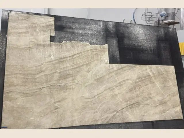 Taj Mahal Quartzite remnant, 132" x 39"