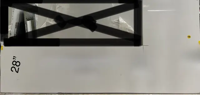 3141 EggShell Quartz remnant, 119" x 28"