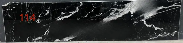 Nero Marquina Marble remnant, 114" x 25"