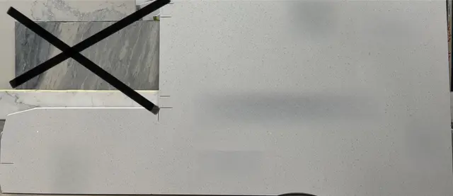 Sparkling White Quartz remnant, 104" x 47"