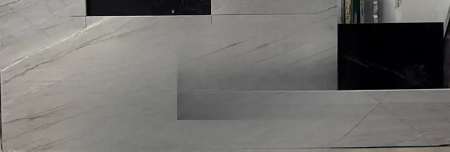 Grey Quartz Quartz remnant, 126" x 32"