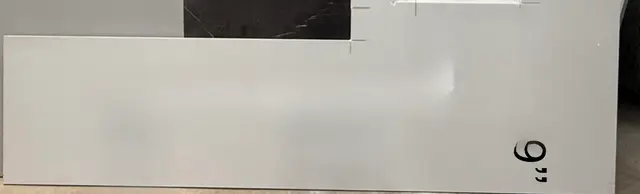 Stellar White Quartz Quartz remnant, 127" x 30"