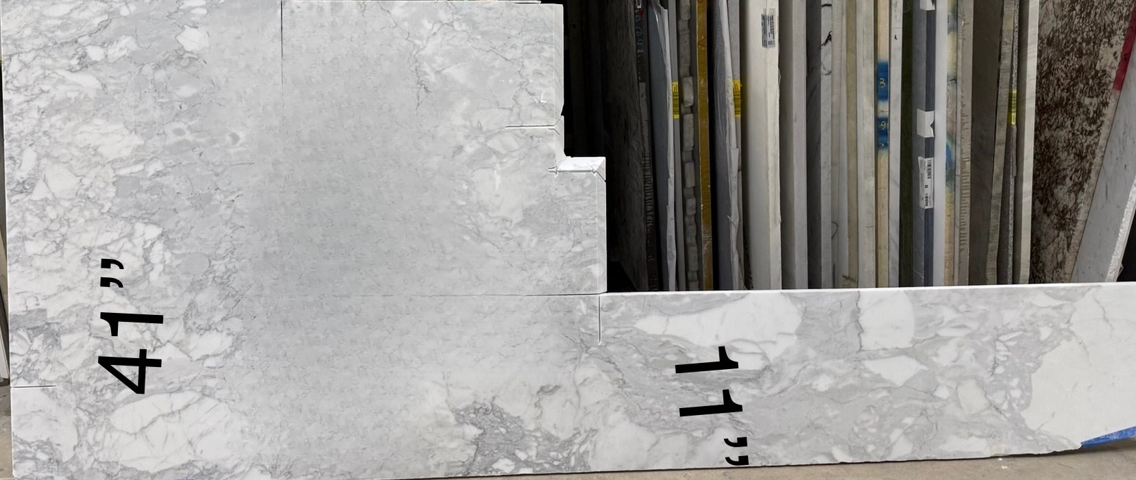 Grey, White, Marble, 110" x 41"