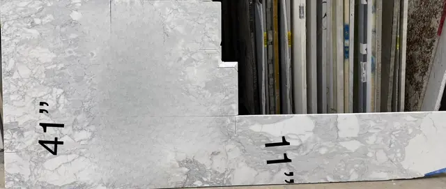 Grey, White, Marble Marble remnant, 110" x 41"