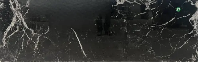 Nero Marquina Marble remnant, 83" x 26"