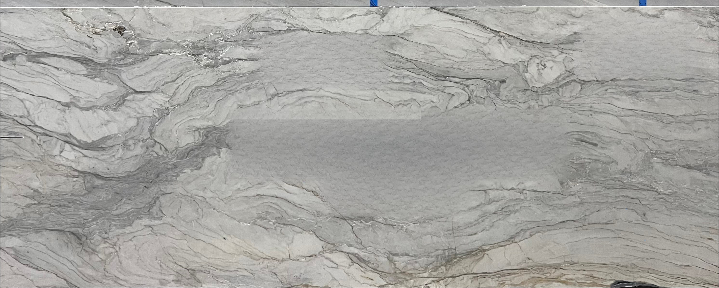 Leaden Sky Gold Leather Marble, 92" x 35"