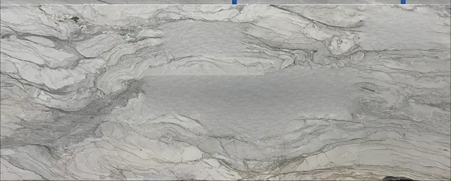 Leaden Sky Gold Leather Marble Marble remnant, 92" x 35"