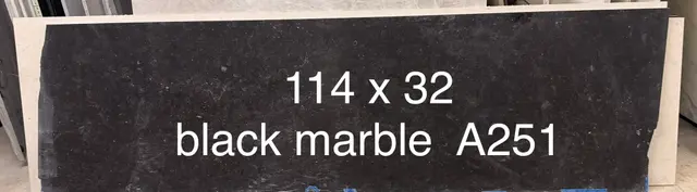 BLACK MARBLE Marble remnant, 114" x 32"