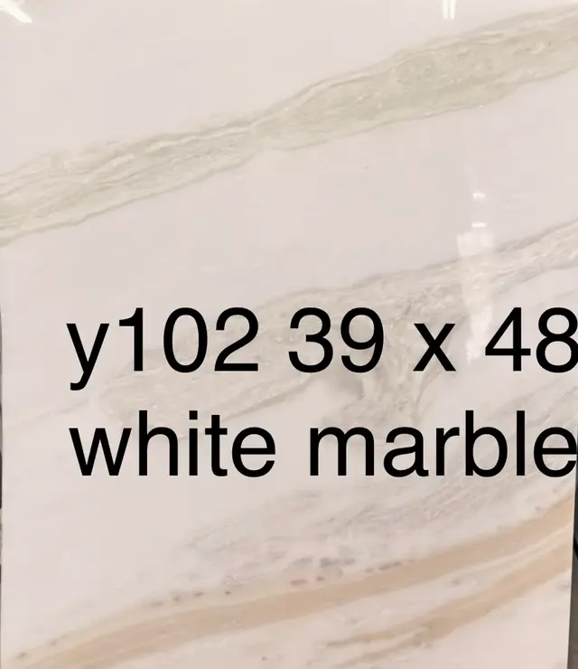 WHITE MARBLE Marble remnant, 39" x 48"