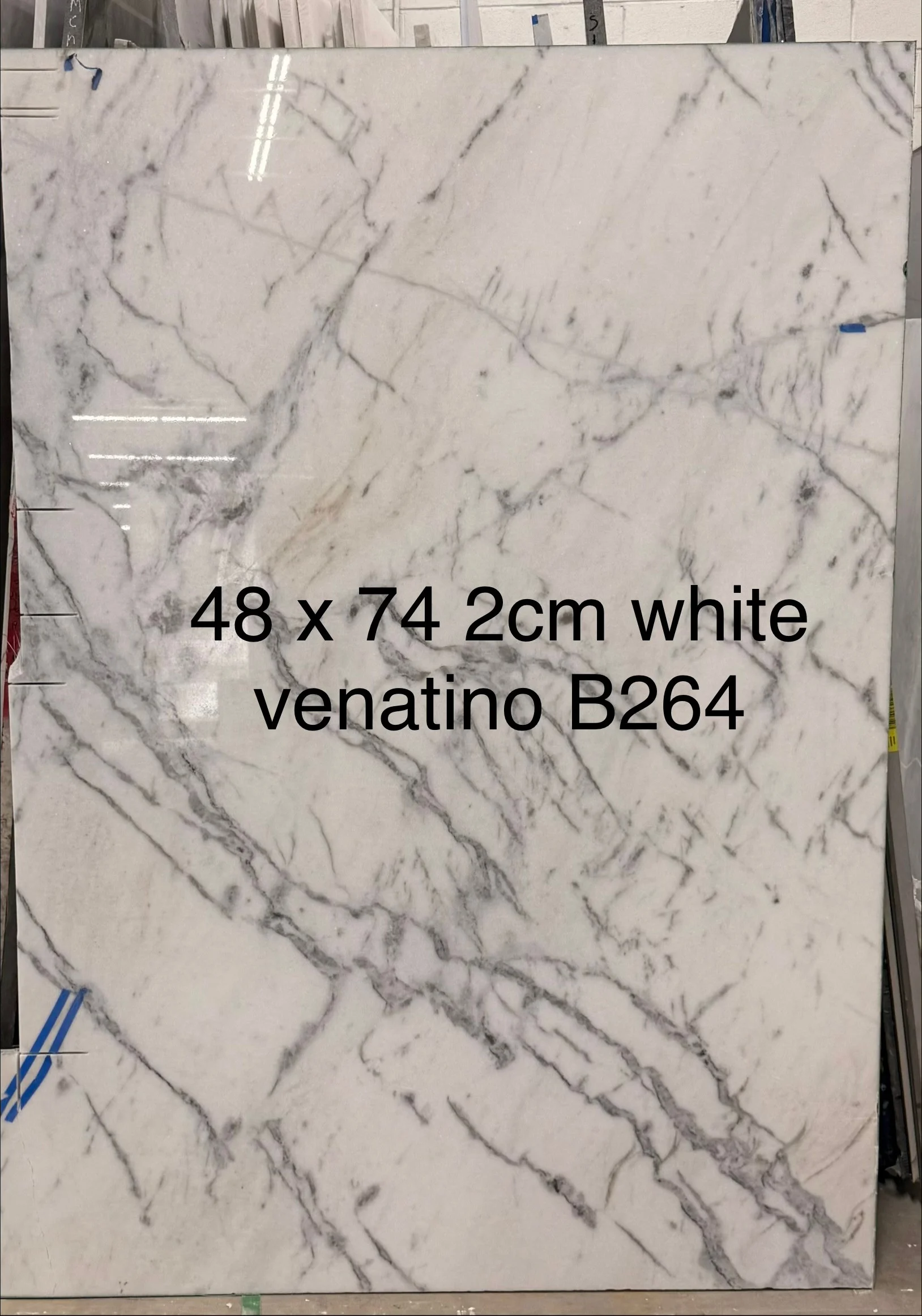 White Venatino, 74" x 48"