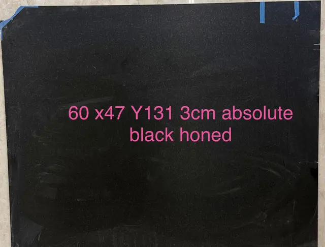 Honed Absolute Black Granite remnant, 47" x 60"