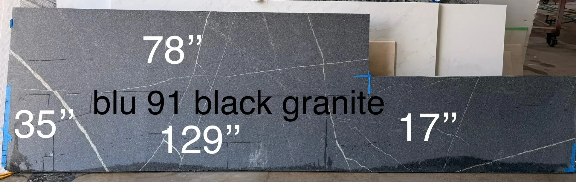Black Granite, 35" x 129"