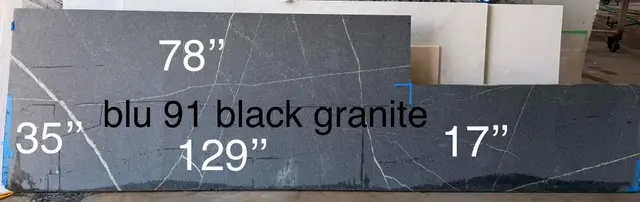 Black Granite Granite remnant, 35" x 129"