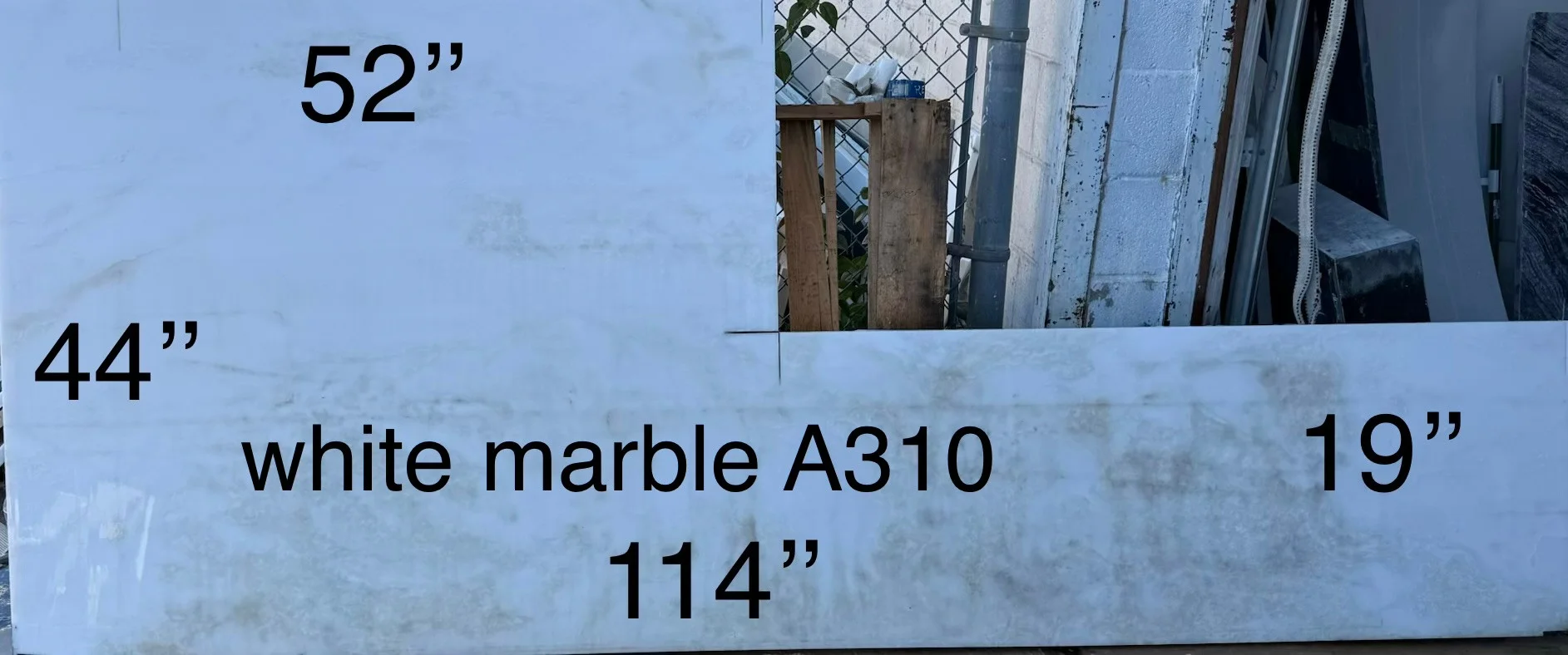 White Marble, 44" x 114"