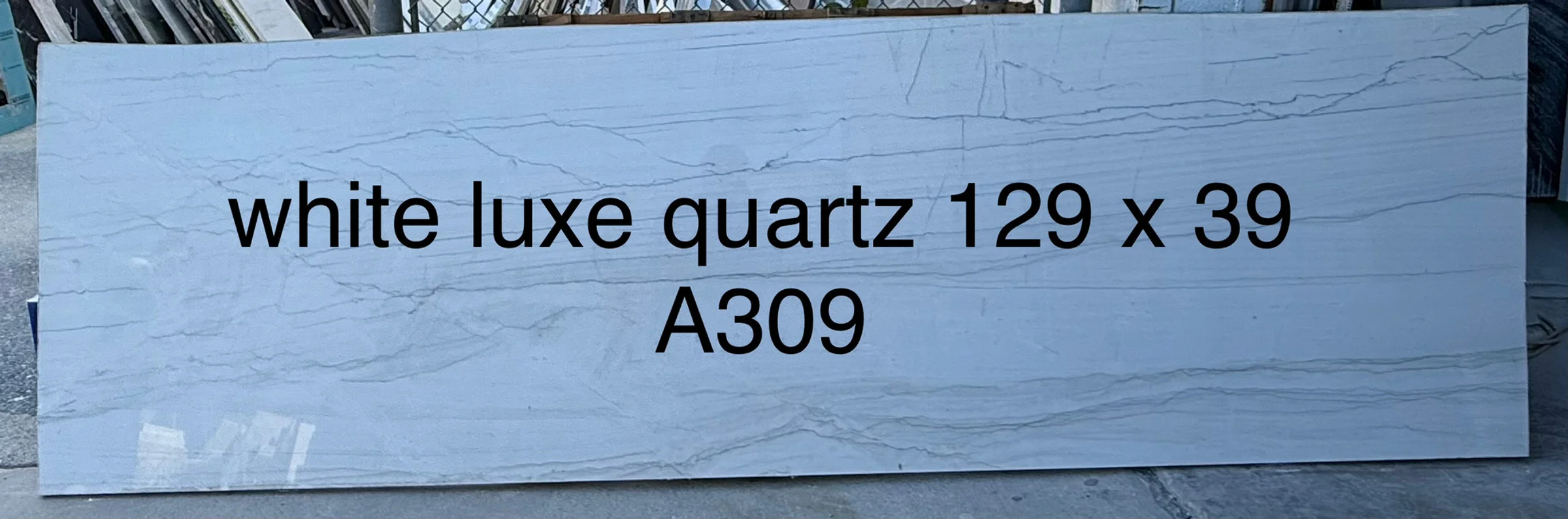 White Luxe Quartzite, 39" x 129"