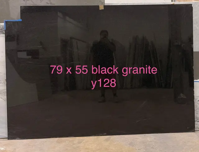 Absolute Black Polish Granite remnant, 55" x 79"