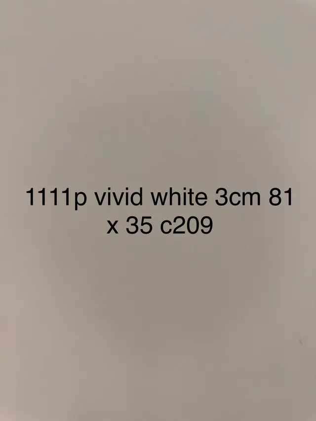 Vivid White 1111P Quartz remnant, 35" x 81"