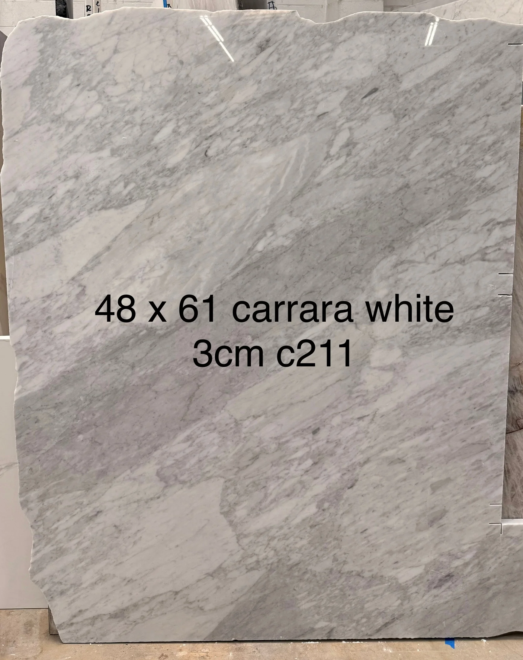 White Carrera, 61" x 48"
