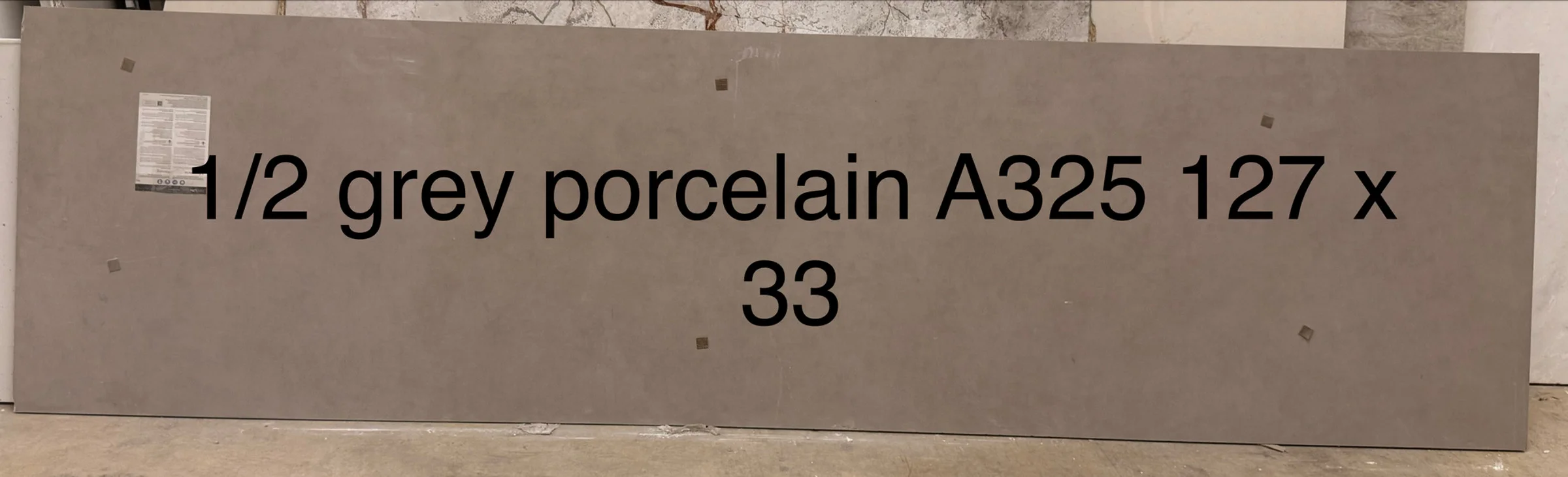 Gray Porcelain, 33" x 127"
