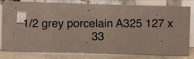 Gray Porcelain Porcelain remnant, 33" x 127"
