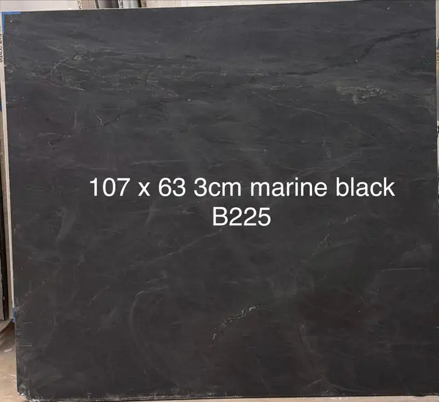Marine Black Granite remnant, 63" x 107"