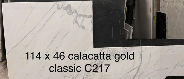 Calacatta Gold Classic Marble remnant, 46" x 144"