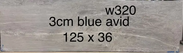 Blue Avid Marble remnant, 36" x 125"