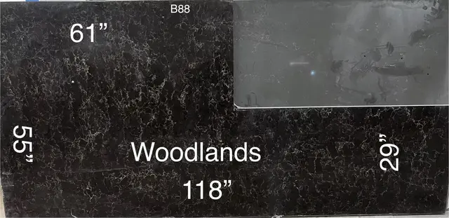 Woodland Quartz Quartz remnant, 55" x 118"