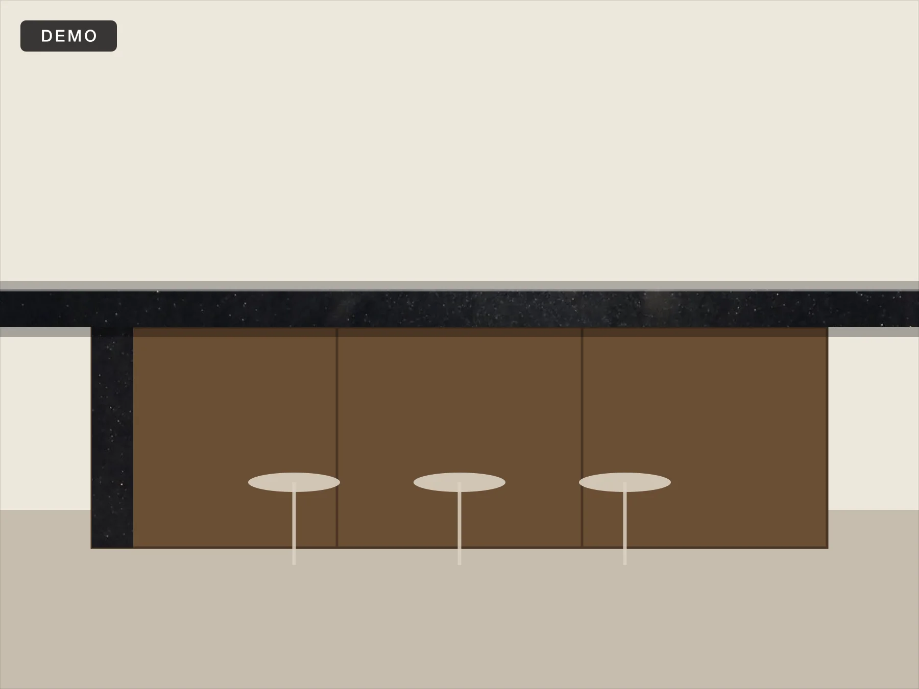 Demo project. Island in Black Galaxy, waterfall both ends.