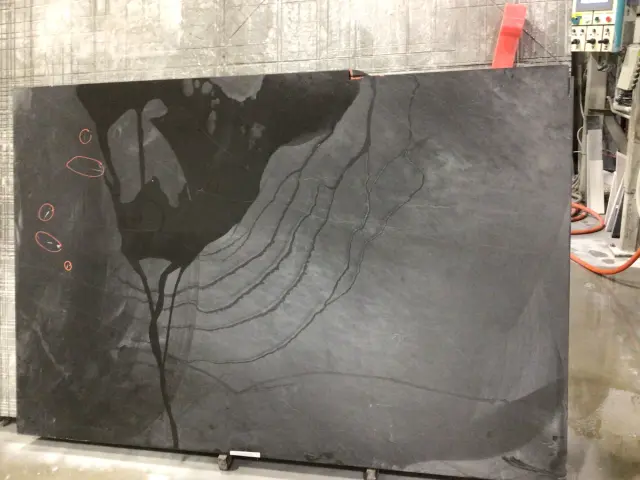 One Quartz Broadway Black Quartz remnant, 69" x 51"